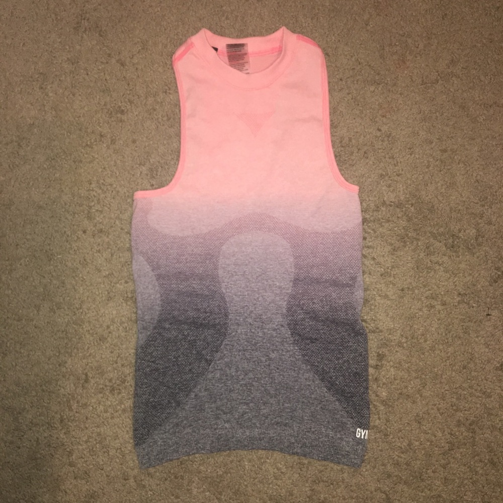 Gymshark Seamless ombré Vest Charcoal/peach pink